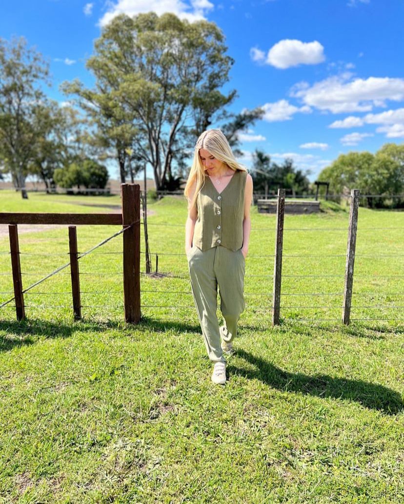 Chaleco De Lino Sastrero Emma Francine